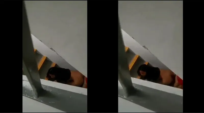 Quay lén vụng trộm lén lút ở thang bộ chung cư